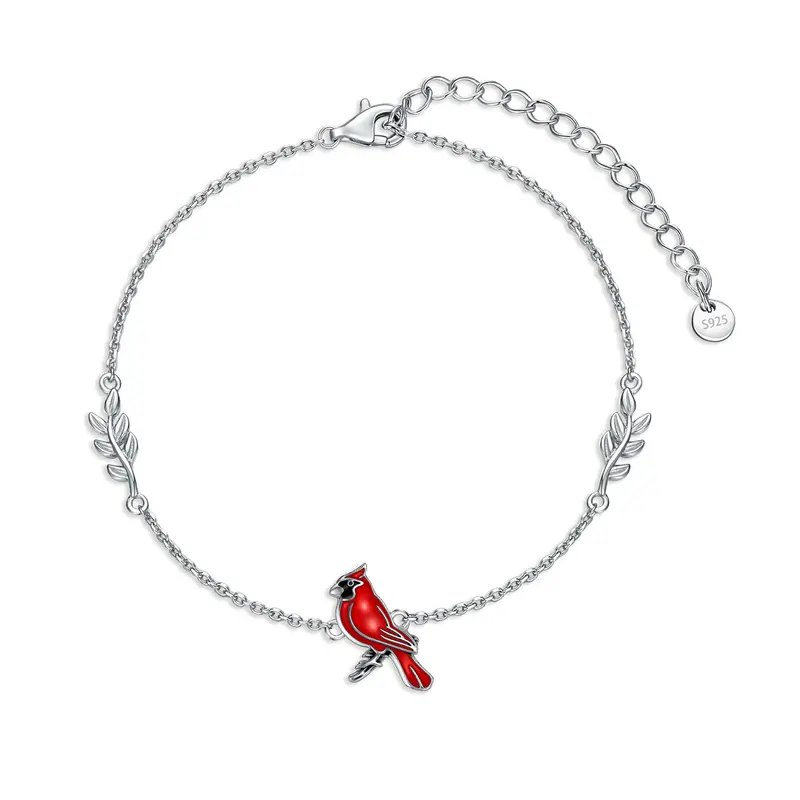 Sterling Silver Cardinal Charm Bracelet