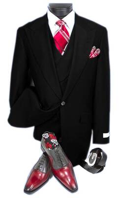 Mens 1930s Suits - Black Suit