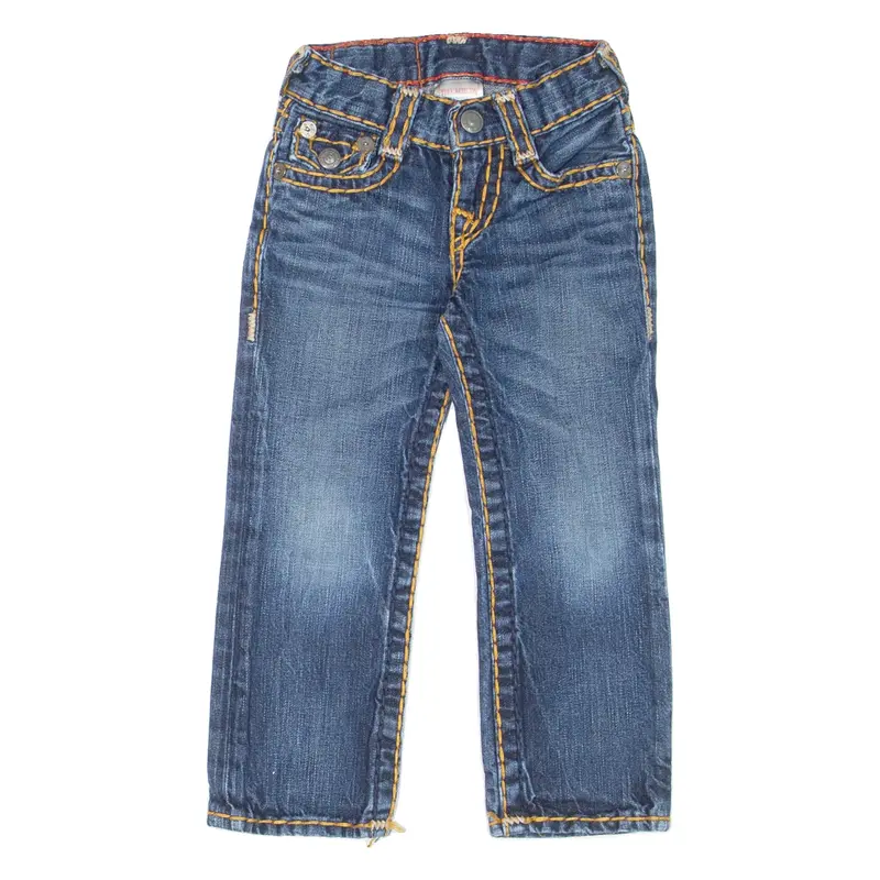 TRUE RELIGION Ricky Boys Jeans Blue Regular Straight Stone Wash W8 L15