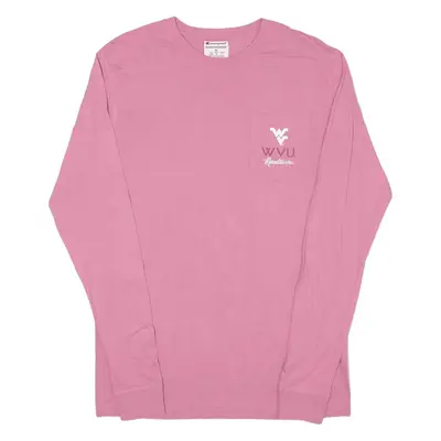 CHAMPION West Virginia University USA T-Shirt Pink Long Sleeve Womens M