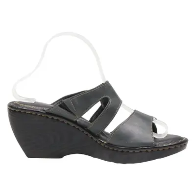 BORN Wedge Heels Black Leather Womens UK 4