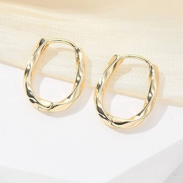 Brass Twist Hoop Earrings