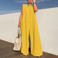 UOOZEE Women's Solid Color Sleeveless Wide Leg Jumpsuit – Basic Style Simple and stylish, highlighting the daily elegance o...