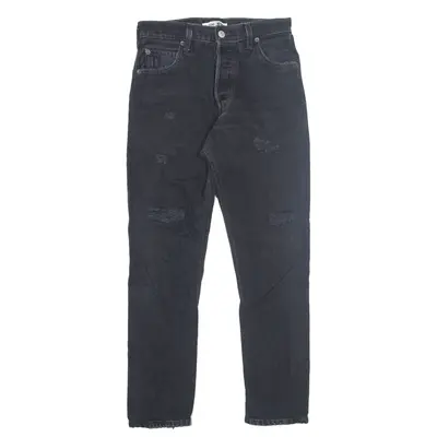 LEVI'S Distressed Re/Done Jeans Black Denim Regular Tapered Womens W24 L27