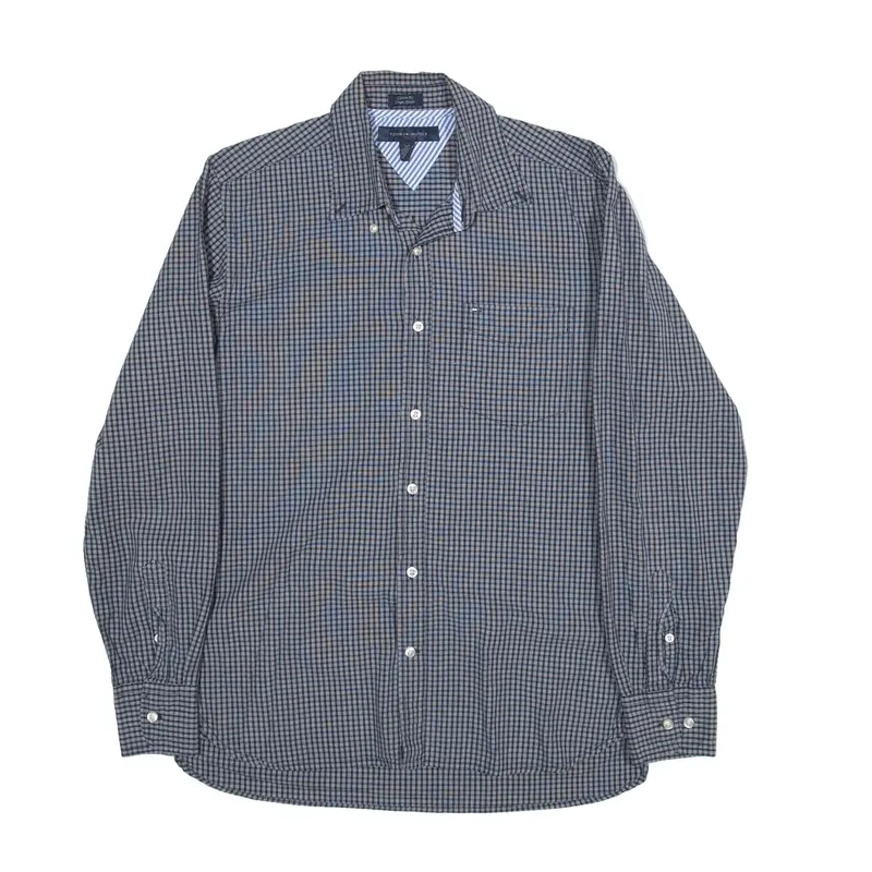 TOMMY HILFIGER Shirt Blue Check Long Sleeve Mens S