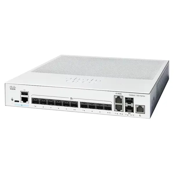 Cisco C1300-12XS | Catalyst 1300 Series 1300-12XS 10 x 10GbE SFP+ and 2 x 10GbE RJ-45/SFP+ Dual Purpose Uplink Ports and 1 x ...