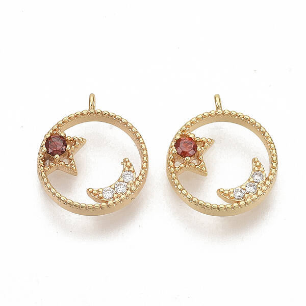 Brass Micro Pave Cubic Zirconia Charms