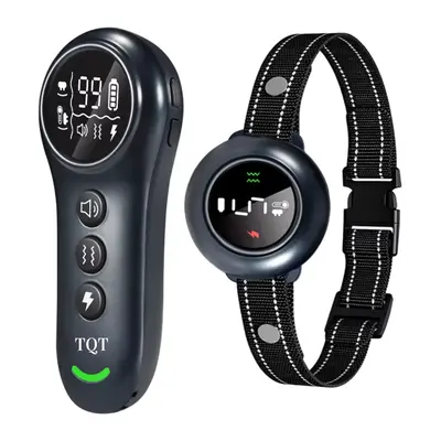 TQT 2-in-1 Dog Shock Collar & Dog Bark Collar - IP67 Waterproof, 5 Adjustable Sensitivity Levels, 3 Training Modes, Remote Co...