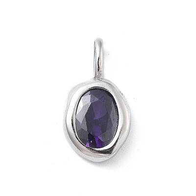 925 Sterling Silver Cubic Zirconia Oval Charms