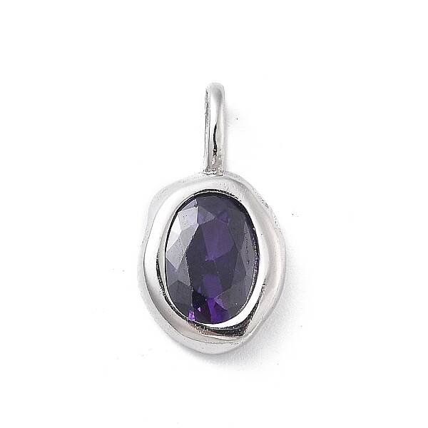 925 Sterling Silver Cubic Zirconia Oval Charms