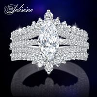 SOLIVINE 3CT Vintage Marquise Cut Ring, S925 Sterling Silver Jewelry Wedding Engagement Rings, 5A Cubic Zirconia Classic Brid...