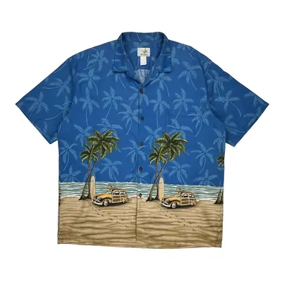 Ho Aloha Hawaiian Shirt - 2XL Blue Cotton