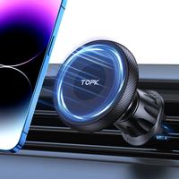 TOPK Mag-Safe Car Phone Stand & Holder Accessories, integrating a Smart Magnetic Clip with Metal Frame for Compact Stick,Univ...