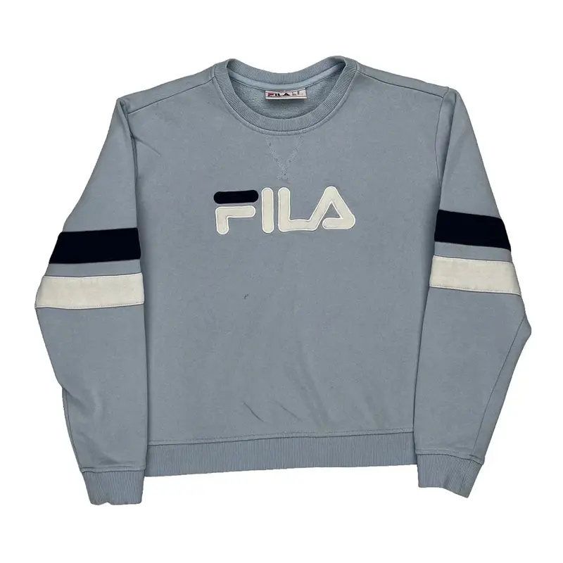 Fila Spellout Sweatshirt - XL Blue Cotton Blend