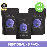 snoozzzed Mouth Tape for Sleeping 3 Pack - (90 Night Supply) Reduces Snoring, Restful Sleep, Hypoallergenic Sleep Aid Comfort...