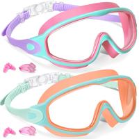 MERSUN 2 Pack Kids Swim Goggles for 3-15 UV Protection Anti-Fog High Definition Waterproof Adjustable Goggles for Boys and Gi...