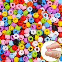 300PCs Silicone Pony Beads 6 * 9mm Silicone Kandi Beads for Bracelet Making, Mixed Colors Silicone Focal Beads for Hair Braid...