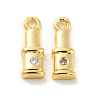 Rack Plating Brass Micro Pave Cubic Zirconia Charms