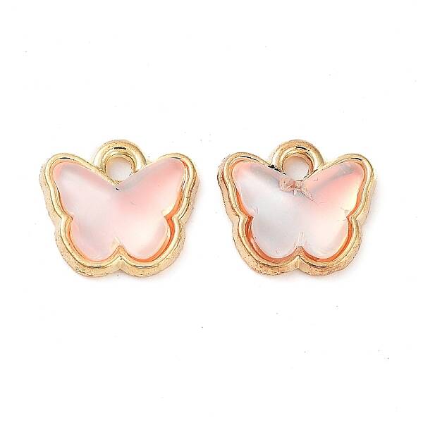 Rack Plating Alloy Glass Charms