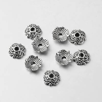 Tibetan Style Alloy Flower Bead Caps
