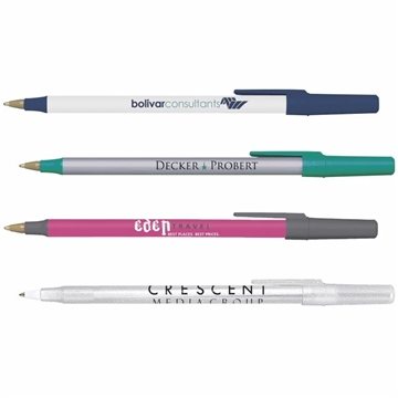 500 Custom BIC Round Stic Pen - Tungsten Carbide