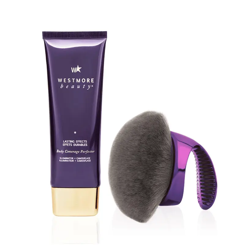 Westmore Beauty Body Coverage Perfector 3.5oz + X-Large Buffer Brush -  Flawless Body Makeup, Concealer for Scars, Spots, Vei...