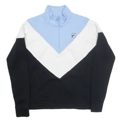 FILA Womens Sweatshirt Black 1/4 Zip S