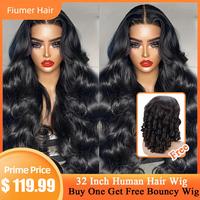 Fiumer 32 Inch Lace Front Wigs Human Hair Pre Plucked  13X4  13X6 HD Lace Frontal Human Hair Wig 5X5  Lace Closure Cheap Glue...
