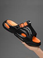 Men's Fashionable Patchwork Design Slides, Casual Comfortable Breathable Non-slip Slippers for Indoor & Outdoor Wear, New Sty...