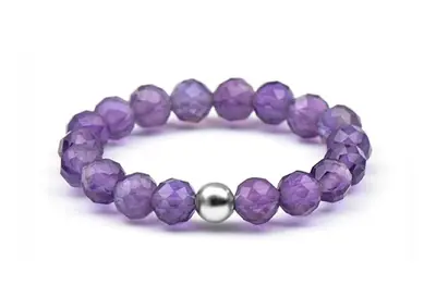 Agato Women's mineral ring with amethyst POL-R03 - Circuit: 53 mm