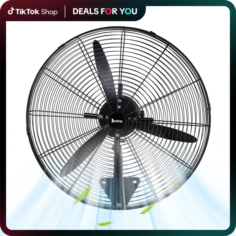 ZOKOP 20/26/30 inch Wall Mount Oscillating Fan, High Velocity 4-speed Max 12974 CFM Industrial Wall Fan w/Aluminum Blades for...