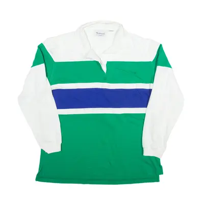 WESTBOUND CASUAL Polo Shirt Green Striped Long Sleeve Womens L