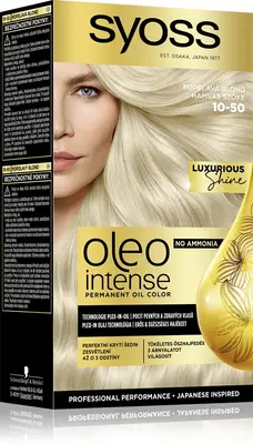 Syoss Oleo Intense permanent hair dye with oil color 10-50 Light ash blonde