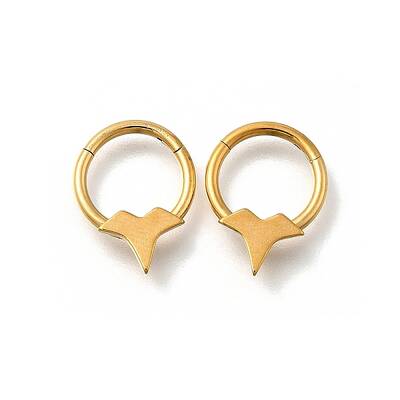 304 Stainless Steel Double Horns Hoop Nose Rings