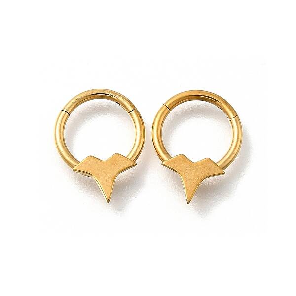 304 Stainless Steel Double Horns Hoop Nose Rings