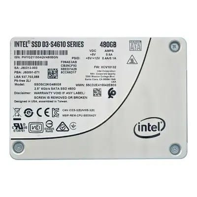 Intel SSDSC2KG480G801 | D3 S4610 480GB Triple-Level Cell SATA 6Gb/s 2.5-Inch Solid State Drive