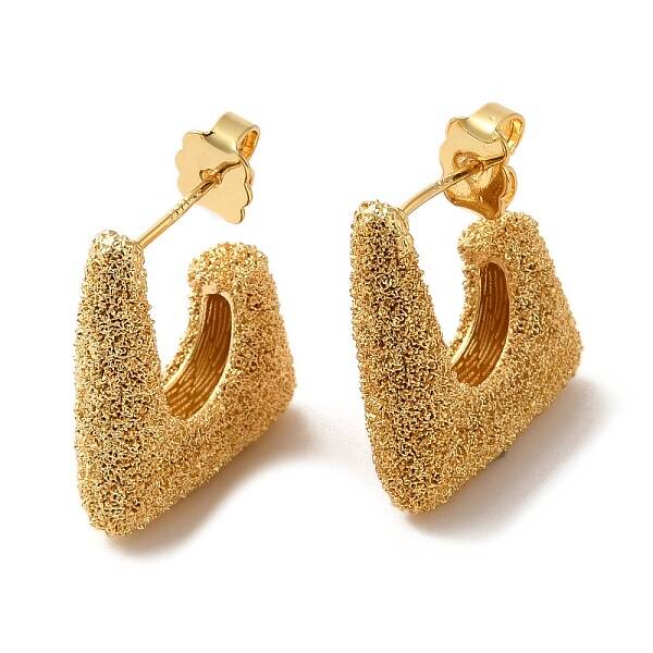 Real 18K Gold Plated Brass Stud Earrings