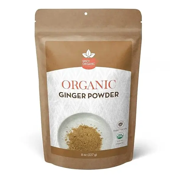 SPICY ORGANIC Ginger Root Powder – 8 oz. – Freshly Ground from Raw, Indian Ginger, Dried Spice for Baking, Beverages and ...