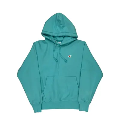 Reverse Weave Champion Hoodie - Medium Blue Cotton Blend