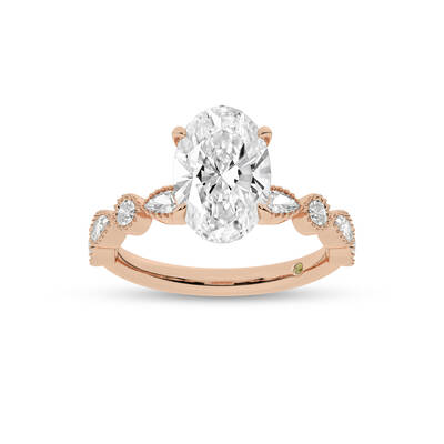 Zenith Oval Lab Grown Diamond Engagement Ring | 10K Rose Gold 2 3/4 CT. TW.