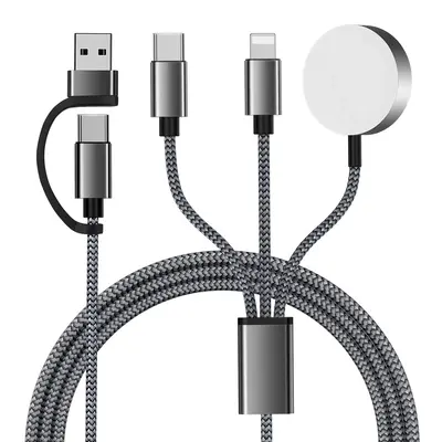 3 in 2 USB C Charger Cable, 1 Count Multi Wireless Charger Compatible with iWatch Ultra/SE/10,9,8,7,6,5,4,3,2,1 and iPhone 1...