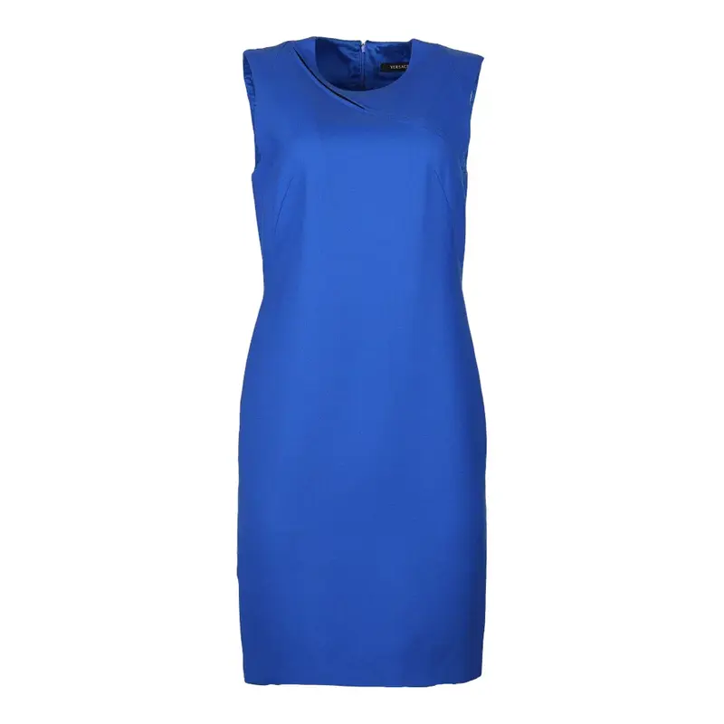 Versace Midi Dress - Medium Blue Wool Blend