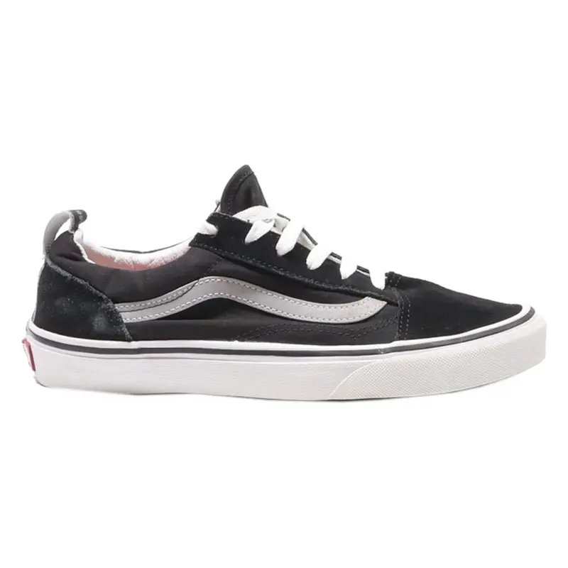VANS Low Top Trainers Black Canvas Boys UK 5