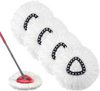 4 Pcs Spin Mop Replacement Head, 360° Rotating Mop Cover Replacement,Cleaning Products Washable Absorbent Mop Cover, Floor C...