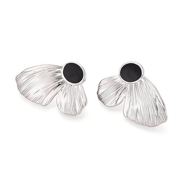 304 Stainless Steel Enamel Stud Earrings