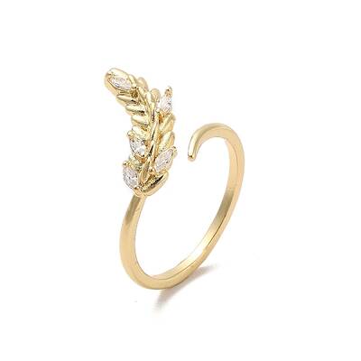 Brass Micro Pave Cubic Zirconia Open Cuff Rings