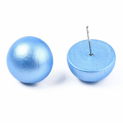 Painted Half Round Schima Wood Earrings for Girl Women