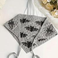 Bat Pattern Crochet Triangle Shawl, 1 Count Crochet Bat Scarf, Fashionable Crochet Triangle Shawl for Women & Girls, Blanket ...