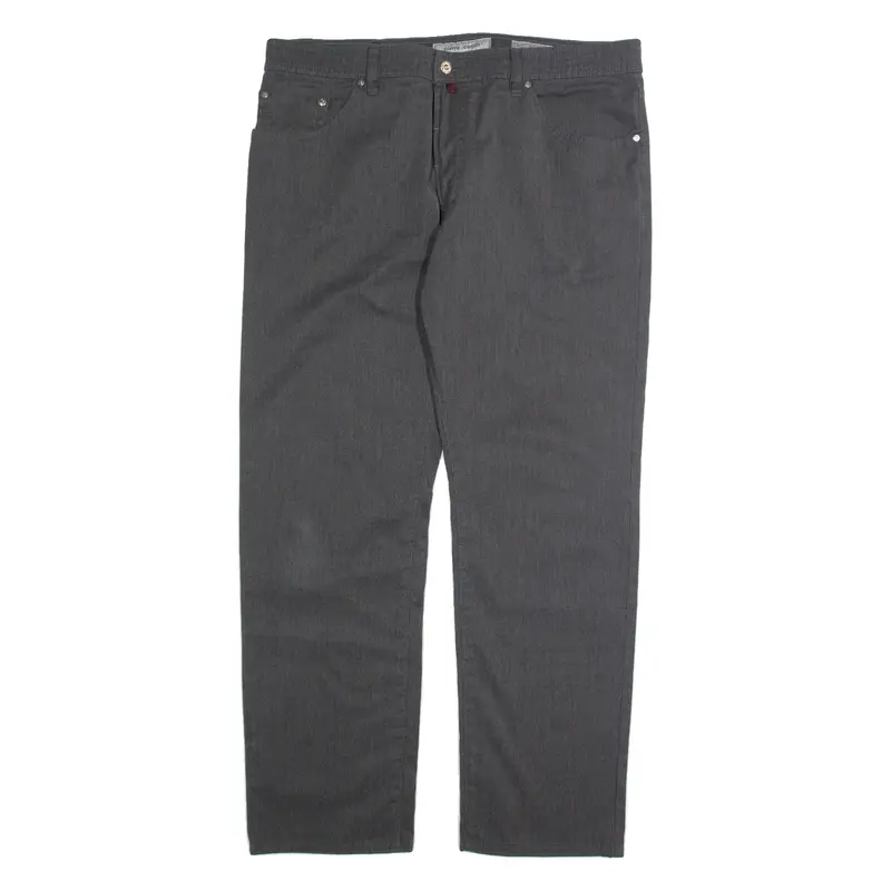 PIERRE CARDIN Mens Trousers Grey Regular Straight W38 L30