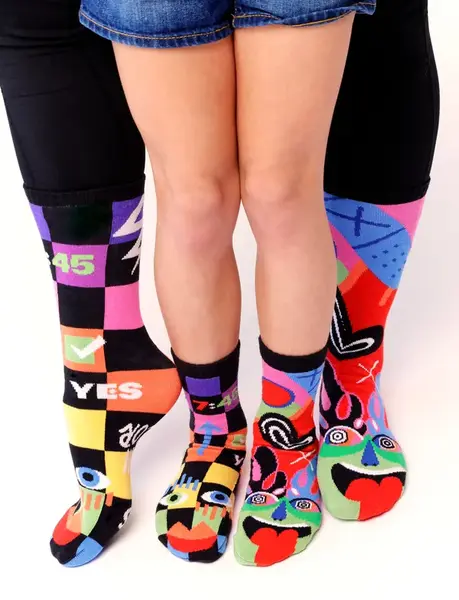 PLANNER & SPONTANEOUS MATCHY MISMATCHY SOCKS SET | 2nd Pair: ADULT LARGE | 1st Pair: ADULT LARGE